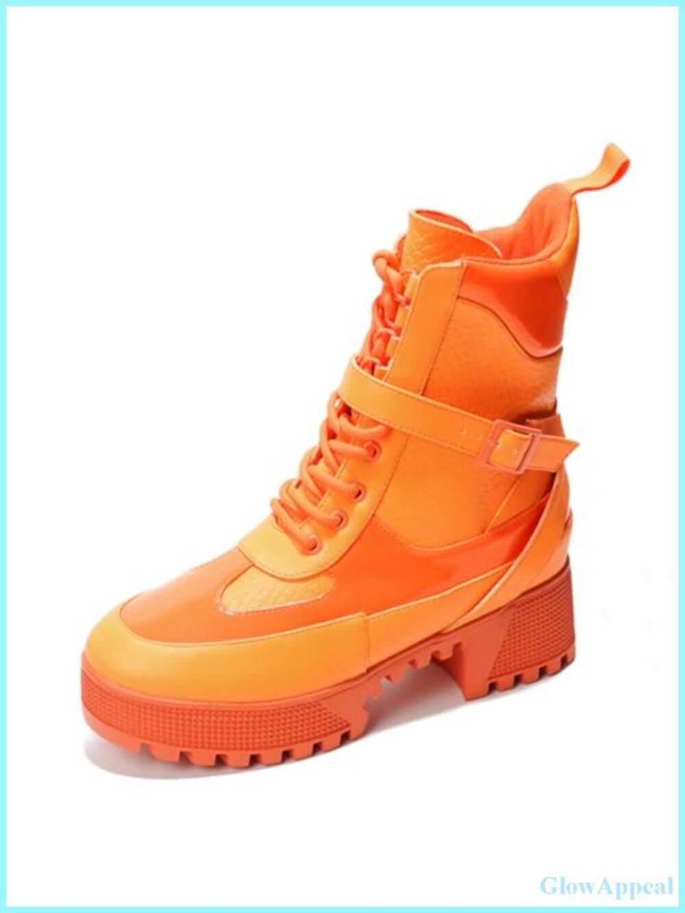 Women's Chunky Heel Combat Boots Platform Lace Up High Top Ankle Boots Fall